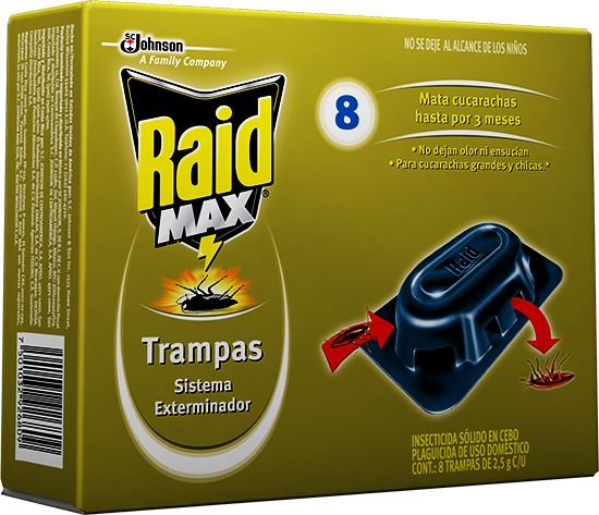 Comprar Sistema Exterminador RAID® MAX®, Trampas Para Cucarachas 8 piezas  16 G/12